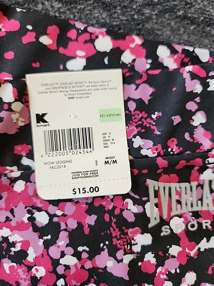 Leggings para mujer Everlast Sport Wow M medianos yoga negros otoño 2018 salpicaduras de pintura Foto 4 de 4