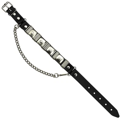 FREAK SCENE Cadena de botas de cuero Conchas 02 negro