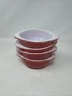 4 Vintage Pyrex #080 Flamingo Pink 1950s 8 oz Individual Casserole dishes VHTF