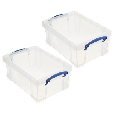 Really Useful Box 9 Liter Plastic Storage Bins with Lids and Clip Lock Handle...