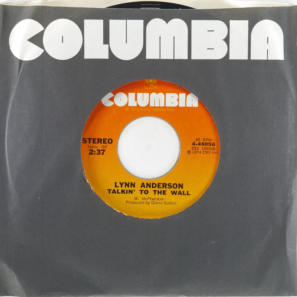 LYNN ANDERSON Talkin' To The Wall / I Want To Be COLUMBIA 4-46056 NM 45 7" 1974 - Image 2 of 4
