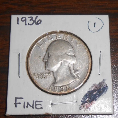 1936 SILVER WASHINGTON QUARTER - FINE - #1