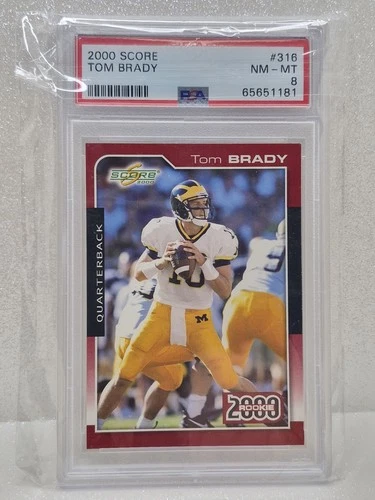 2000 SCORE #316 TOM BRADY ROOKIE RC PSA 8