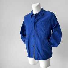 1960s Vintage French Workwear  Lutteurs  Sanfor Blue Chore Jacket Size 50 M 