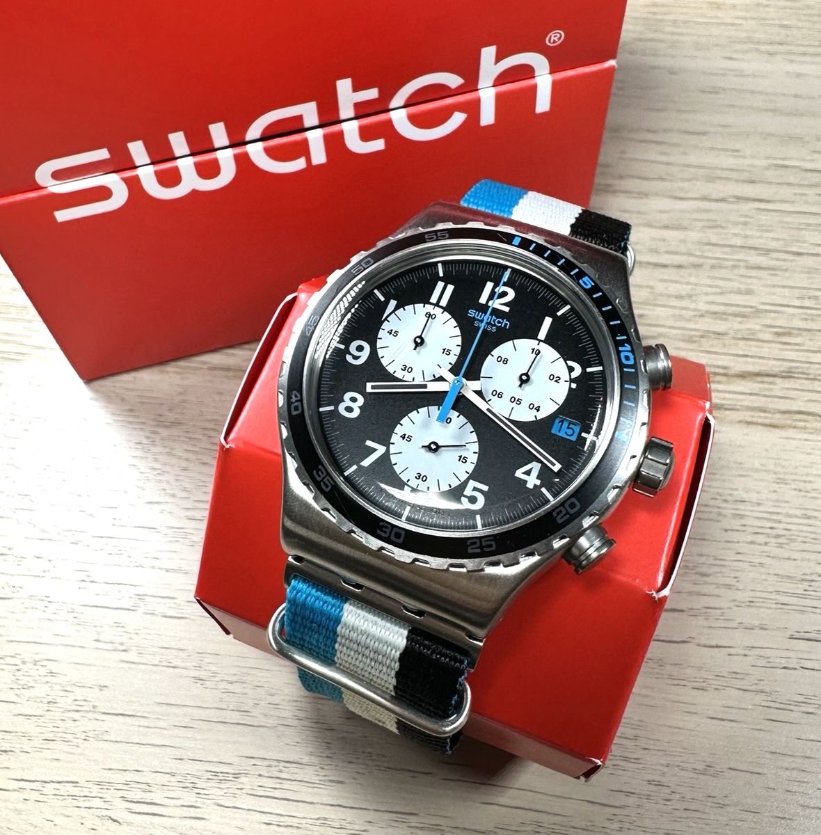 NEW✓LIMITED EDITION✓ Swatch Irony SKYBOND Chronograph Nylon