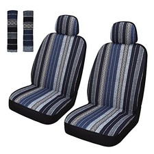 Baja Saddle Blanket Car Seat Covers Front Set with Seat Belt FRONT PAIR Blue