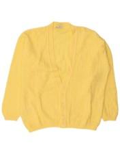 New Fast Mens Cardigan Sweater XL Yellow Acrylic BI03