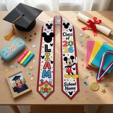 Custom Cute Mickey Mouse Graduation Sash Outfit Class Of 2026 Graduation Stole