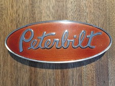 Vintage Oem Peterbilt Truck Emblem - Chrome Gold 8 Inch 20-16527 Both Studs Vintage Oem Peterbilt Truck Emblem - Chrome Gold 8 Inch 20-16527 Both Studs