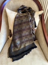 Louis Vuitton Shawl Monogram Shine Stole wool x silk 