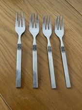 Oneida Danish Fling Pastry Cake Forks Stainless UK 15cm FOUR Vintage