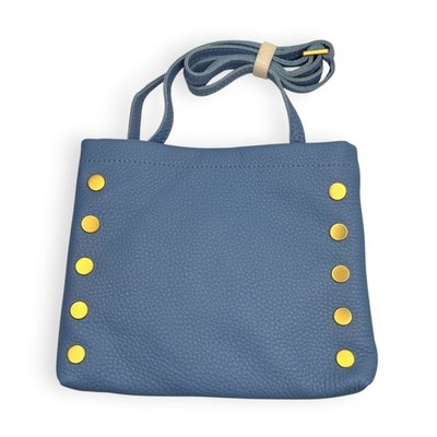 NWT Hammitt Duke Skylight Blue Leather Crossbody Bag Gold Triple Compartment Box