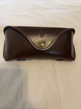 RALPH LAUREN BROWN BUTTON LEATHER AUTHENTIC EYEGLASSES SUNGLASSES CASE CLOTH