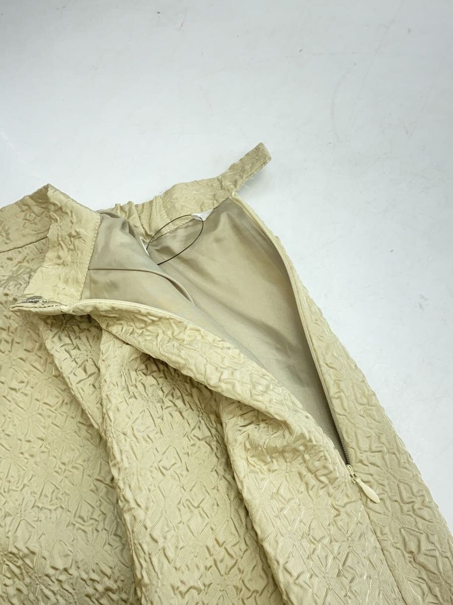 AMERI Jacquard Ruffle Hem Skirt M Polyester BEG 0… - image 3