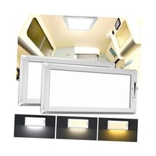 2 Pack RV Lights Interior,3 Color RV LED Super Bright Fixture,12V 2 pack Silver