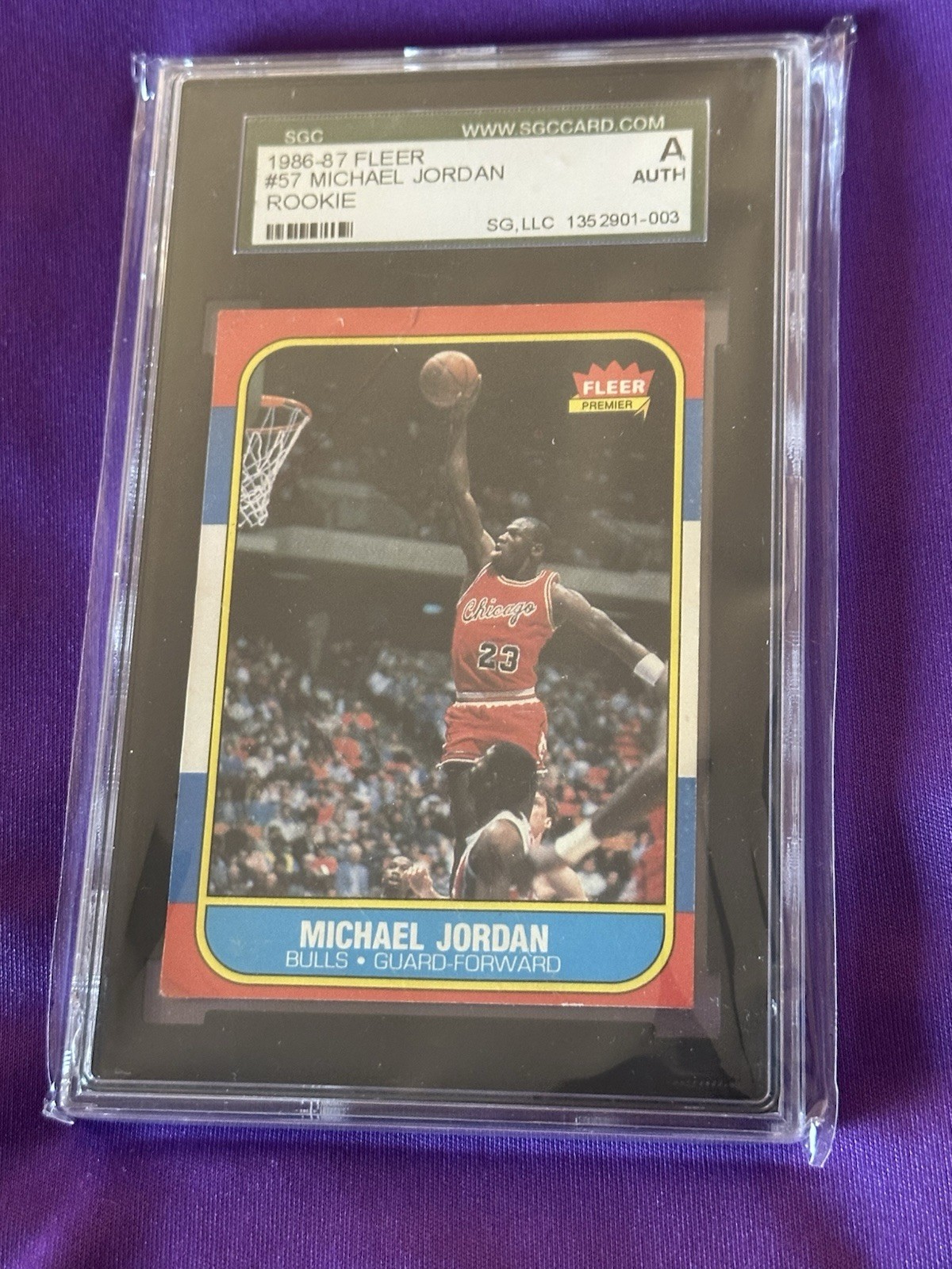 1986 Fleer Michael Jordan #57 SGC AUTHENTIC. view 2