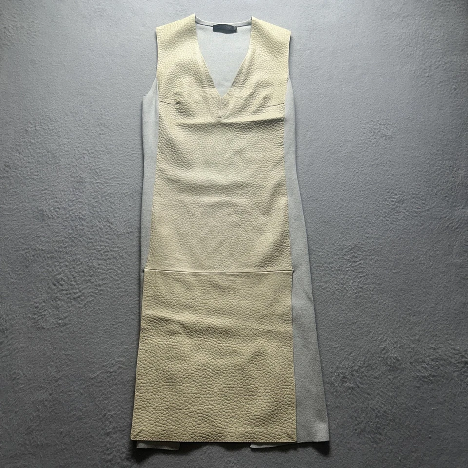 Calvin Klein Collection Dress Womens XS Italian Leather Cashmere Sheath Designer - Image 4 of 4