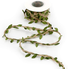 Natural Jute Twine Burlap String Leaf Twine with Twine Vine Green Leaves, 1" x 1