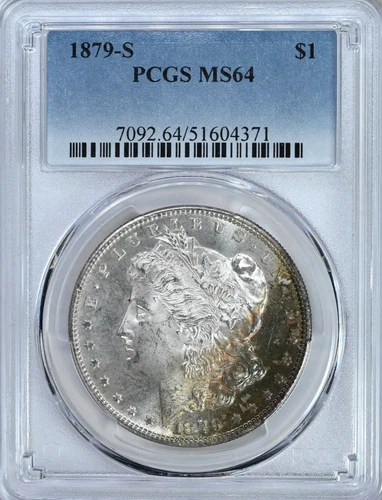 1879-S MORGAN PCGS MS64 Graded Silver Dollar MS 64 Edge Toning Coin 7092