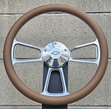 14 Wheel W Tan Wrap Chevy Horn Hub 1964-66 Chevy Pontiac Olds Buick