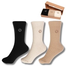 Merino Wool Socks for Women - Set in Gift Craft Box Ribbed Design Soft  Brea...