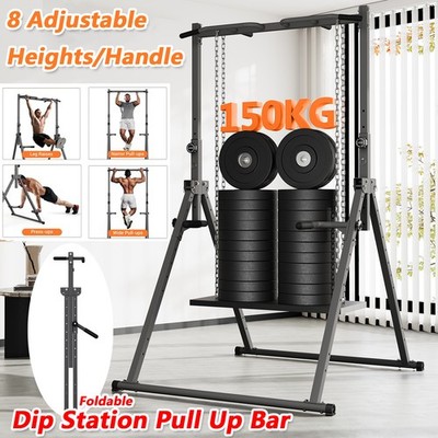 150KG Power Tower Dip Station Klimmzugstange Freistehend Kraftturm Fitnessgerät