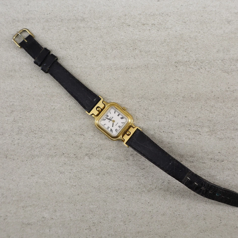 Oscar de la Renta Women’s Swiss Watch Gold Plated Roman Dial Leather Band - Image 3 of 4
