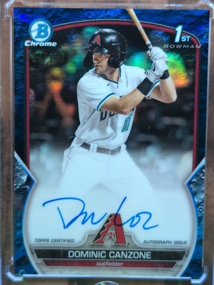2023 Bowman Chrome Dominic Canzone Blue Lunar /150 Auto RC #CPA-DC Mariners 
