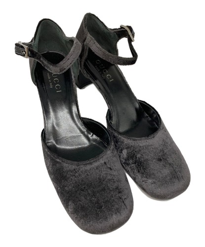 GUCCI Ankle Strap Pumps 101 0282 8 Black Velour Size US7.5 EU37.5 Women’s Shoes - Picture 7 of 7