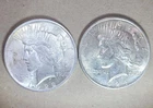 TWO Peace Silver Dollars  1922 & 1924.  BU . Nice Luster & Strong Strikes. Nice!