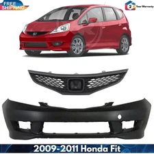 Front Bumper Cover Fascia Paintable & Grille Assembly For 2009-2011 Honda Fit