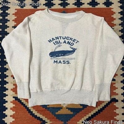 1950s-60s Vintage Nantucket Whaling Era Sweatshirt, Rare USED, Size L (US M).