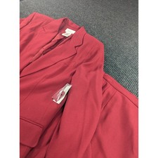 Vtg Worthington Red skirt suit set Blazer Jacket Women 12 Single Button Y2K