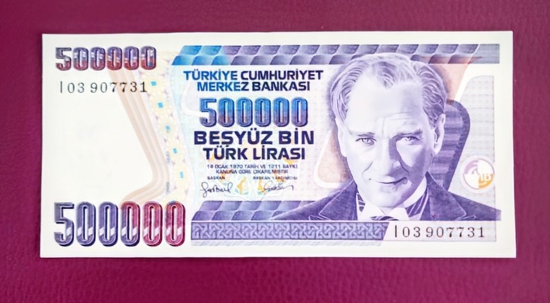 I998. 500,000. Turkish lira. Uncirculated. 🏦.
