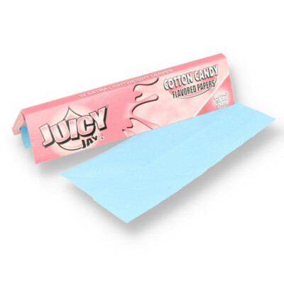Juicy Jay COTTON CANDY FLOSS Flavour King Size Slim Rolling Paper Tobacco  Gift