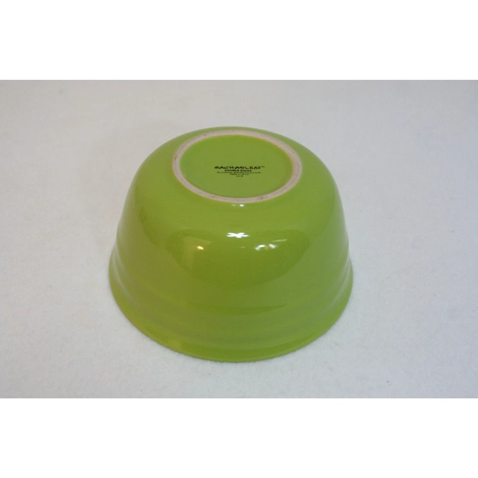 Tazón de sopa de cereal Rachael Ray Double Ridge verde lima manzana 6" 14019 REEMPLAZO Foto 3 de 4