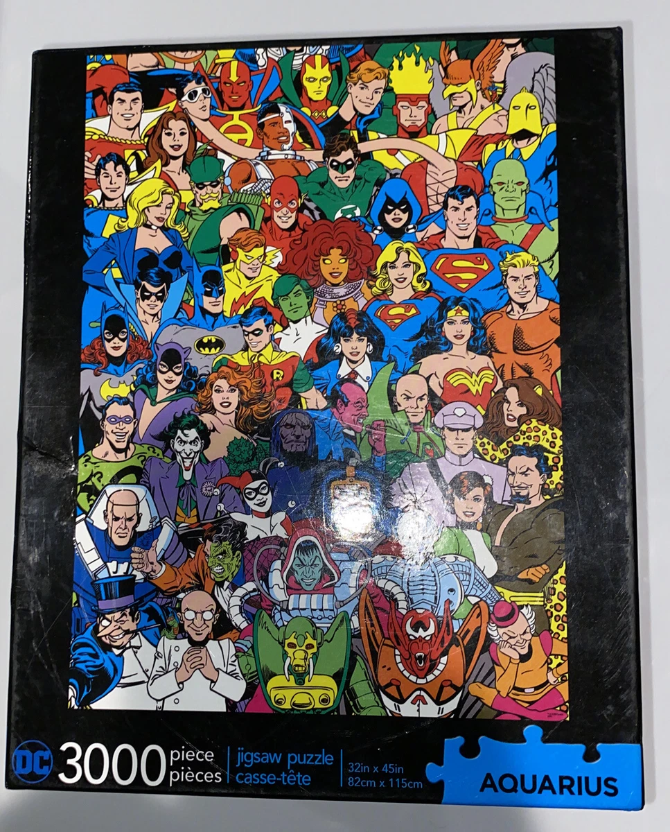 Aquarius Jigsaw Puzzles Deluxe 3000 Pc Puzzle DC Comics Retro Cast Collage