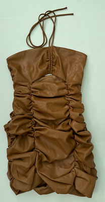 NEW Lovers and Friends Nikki Mini Dress Camel FAUX LEATHER SIZE M MEDIUM *A  | eBay