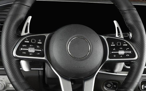 ~For Benz GLE GLS 2020-22 Silver Aluminum Steering Wheel Shift Paddle Extension - Foto 7 di 8