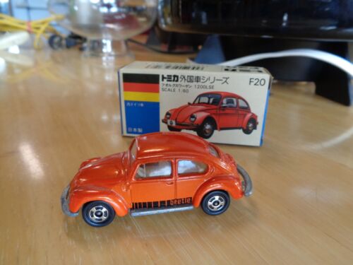 Japan Blue Box Tomica F20 Volkswagen 1200Lse VW Beetle F20 CHROME ORANGE 1977
