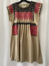 ISABEL MARANT Runway Embroidered Dress Sz 2 M Demma Ecru Pink Black RARE