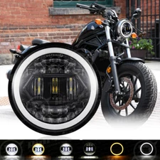 5.75" 5-3/4" LED Headlight Hi/Lo Turn Signal For Honda Rebel CMX125 CMX 500 250