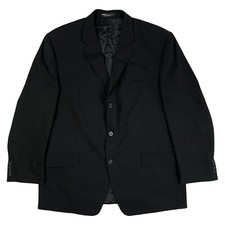 Vintage Mens DKNY Blazer Size 46R Wool Sport Coat 1990s Black Suit Jacket Class