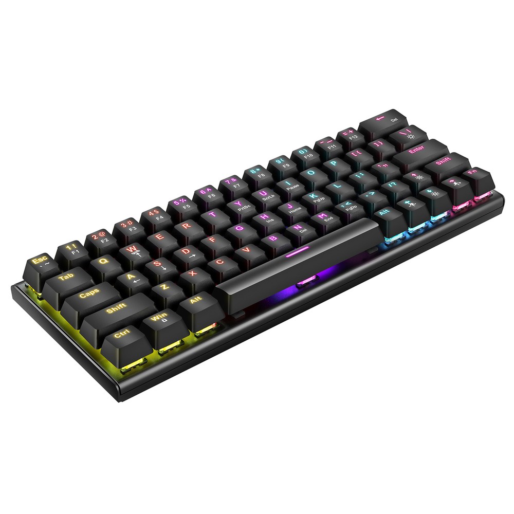 Mechanical Wired Gaming Keyboard with Vibrant RGB Backlighting and Durable Design W7I0