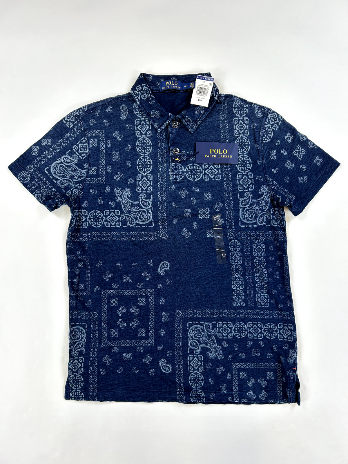 Футболка-поло Polo Ralph Lauren Henley с принтом банданы - Темно-синий - Размер: Средний