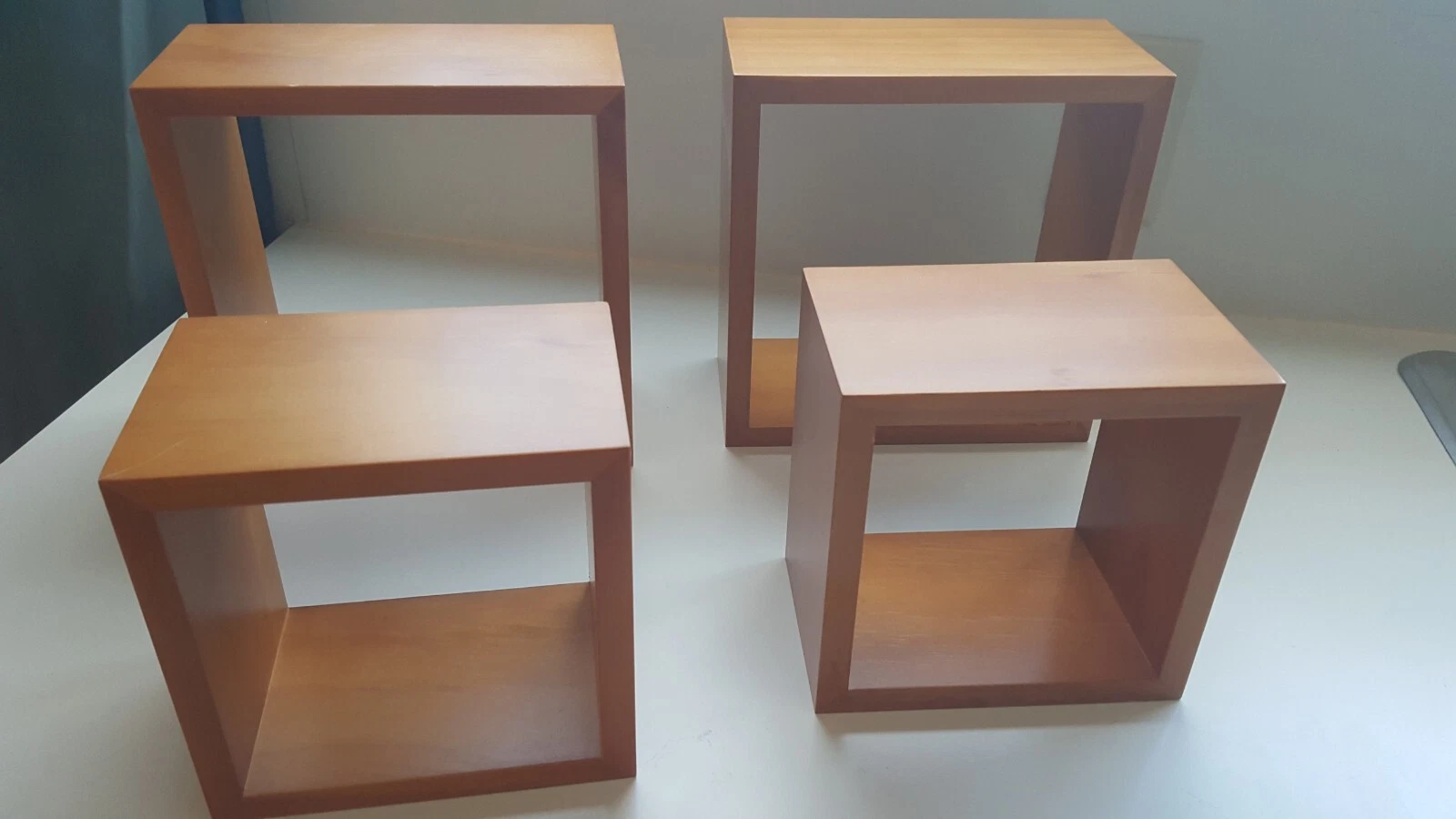 RESTORE & RESTYLE Wood Shelves Set Of 4 Contemporary Display Shadow Boxes TARGET