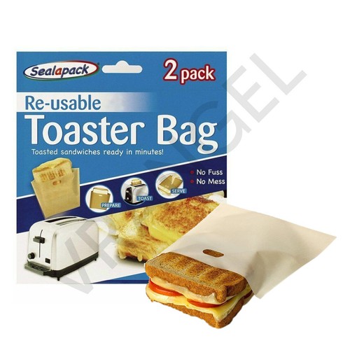 4 x Reusable Toaster Bag Non Stick Toastie Sandwich Toast Bags Pockets