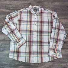 Eddie Bauer Mens Long Sleeve Plaid Button Down Shirt 2XL Classic Fit Cotton