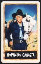 Vintage single playing card HOPALONG CANASTA Cassidy and Topper William Boyd