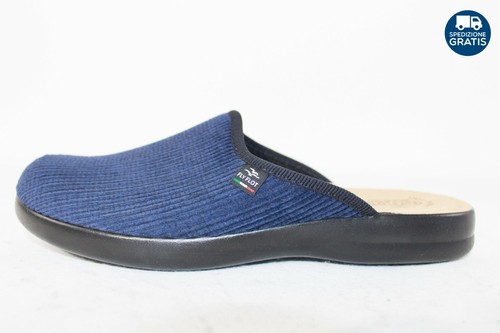 CIABATTE PANTOFOLE FLY FLOT UOMO velluto a righe fondo pelle art.P7502 8B |  eBay